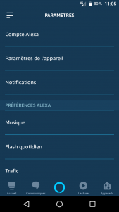 Paramètres pour Alexa comme enceinte bluetooth